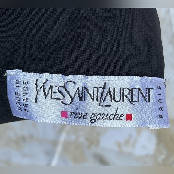 Vtg YVES SAINT LAURENT Rive Gauche Trousers Pant Black F40 US8 Belt Hook eye - Picture 11 of 13